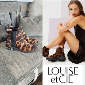 NWOB LOUISE et CIE Lo Venda Cow Hair Chelsea Boot Animal Print